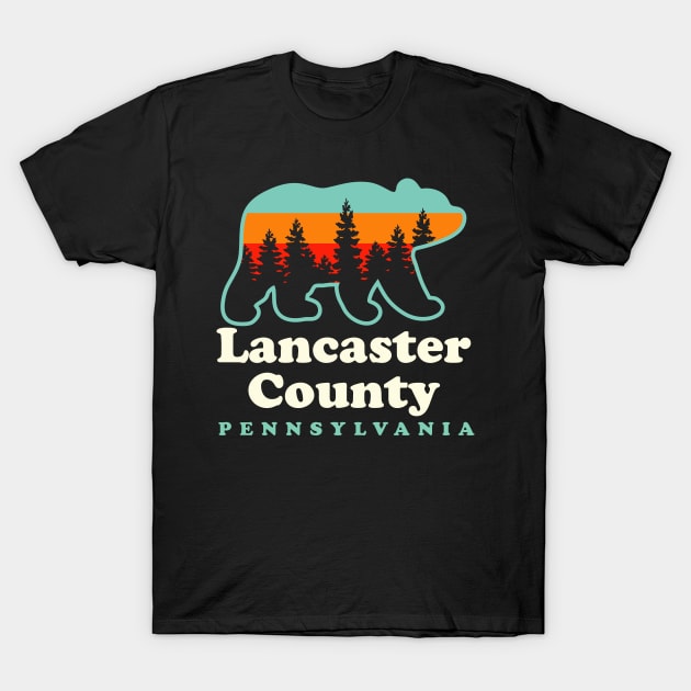 Lancaster County Pennsylvania Amish Hiking Camping Bear T-Shirt by PodDesignShop